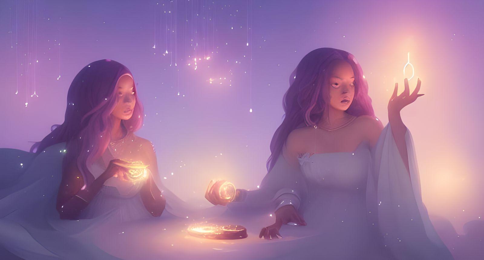 Magical Coven Casts Spell in Ethereal Fantasy World