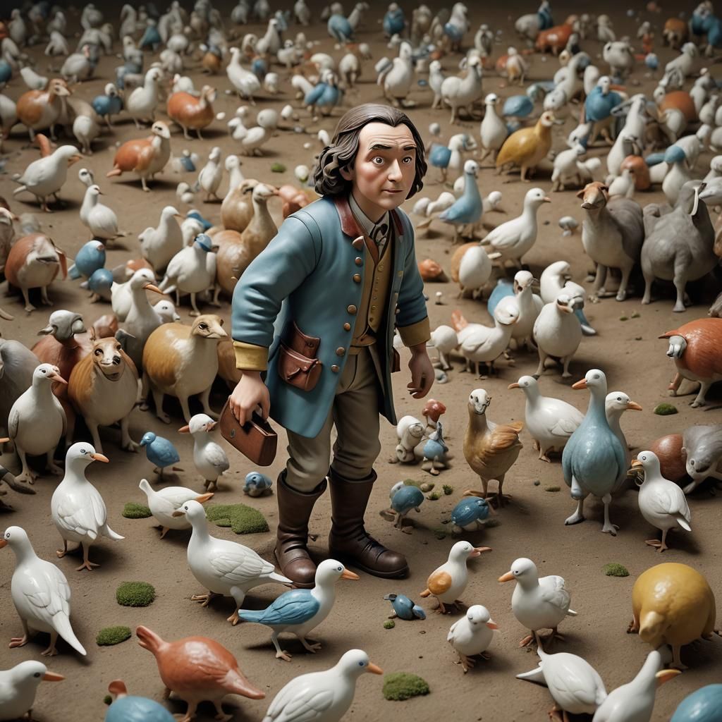 Gulliver in Lilliput: Porcelain Sculpture in 3D Digital Art