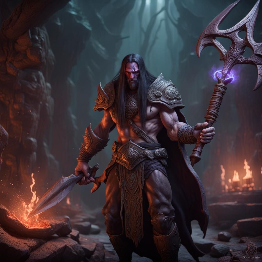 Grimdark Fantasy Half-Orc Illithid Wild Magic Barbarian