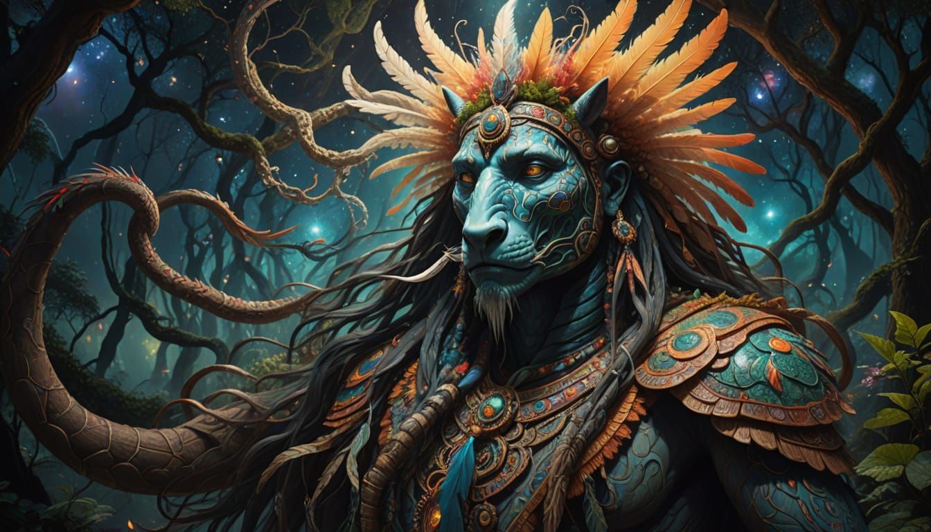 Native American Chief Ascends to Cosmic Realm