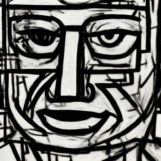 Monochrome Portrait of a Thinker: Hyperreal Abstraction