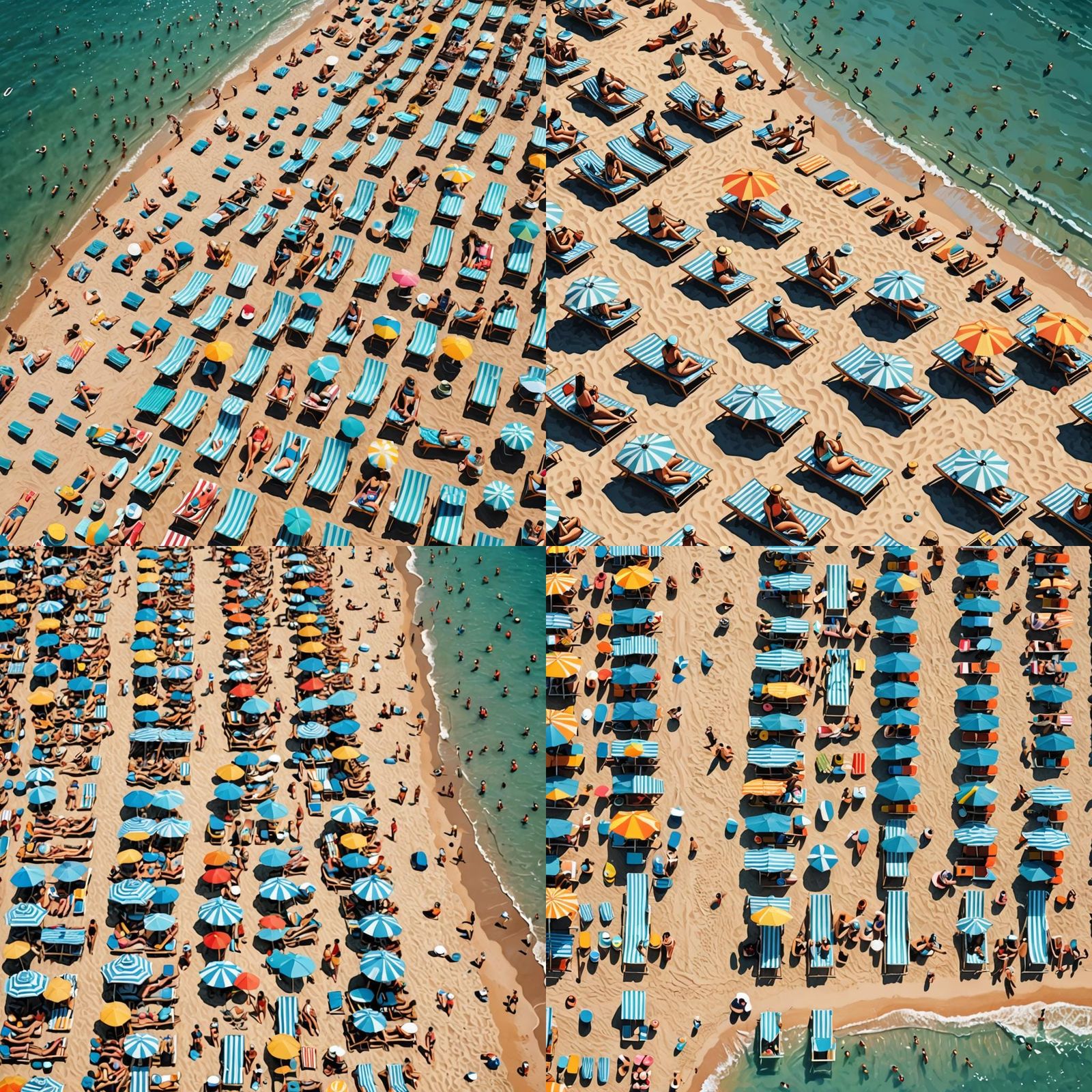 Vibrant Day at the Beach in Pop Art Style