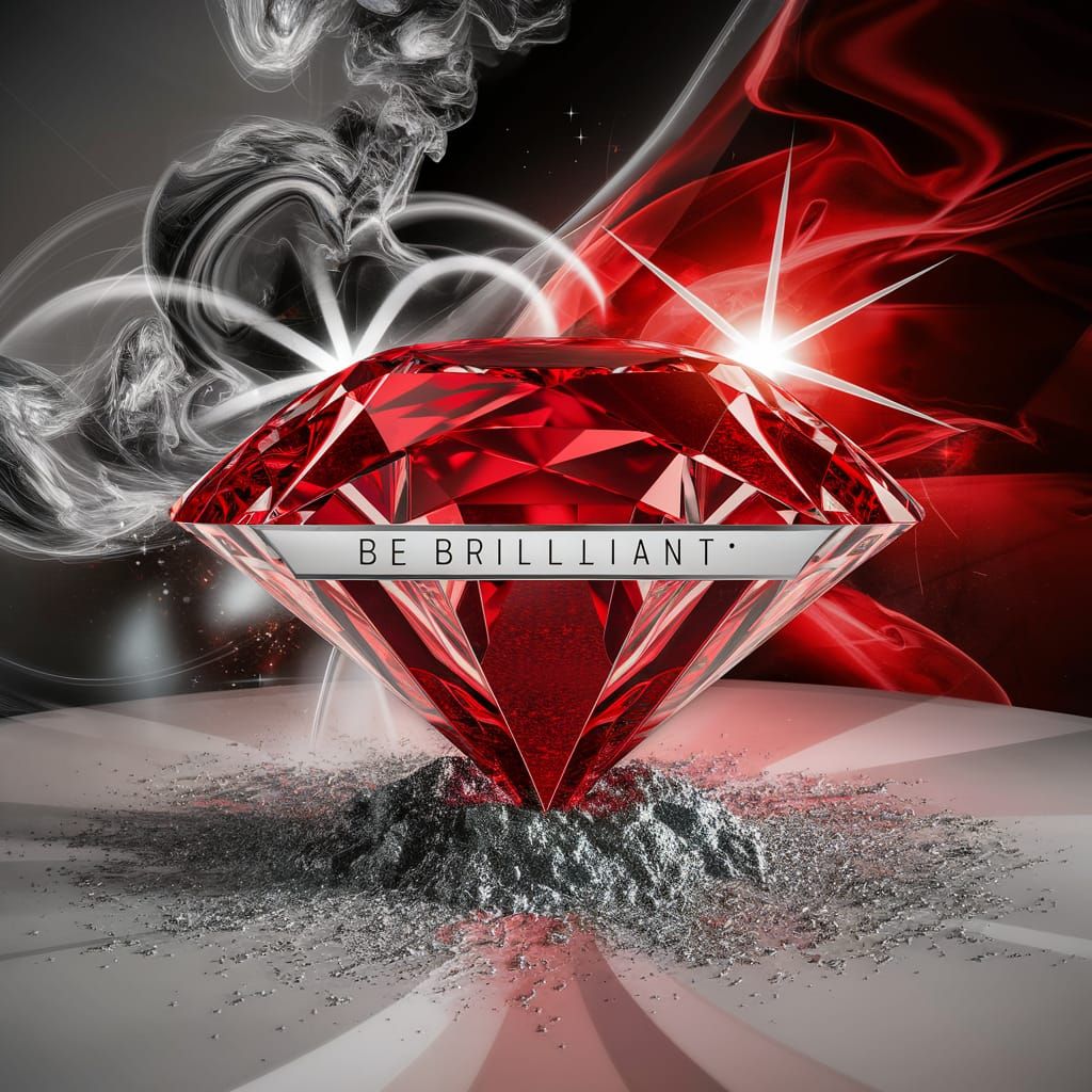 Stunning Red Diamond in Futuristic Abstract Design