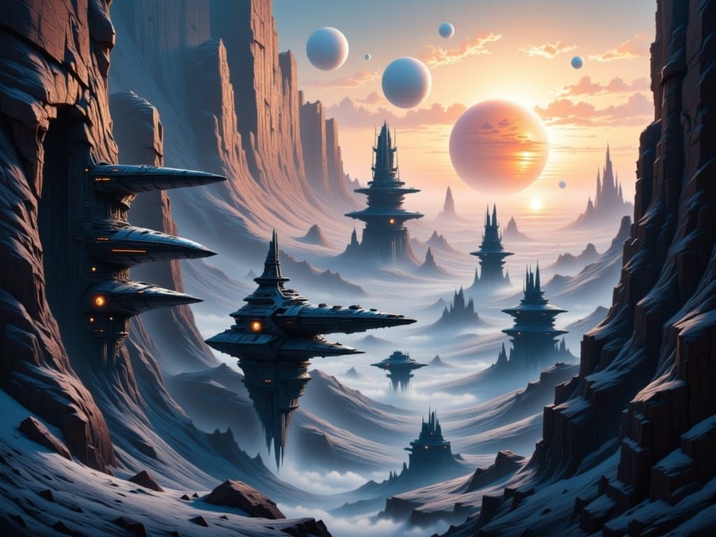 Epic Sci-Fi Space Base on Alien Planet