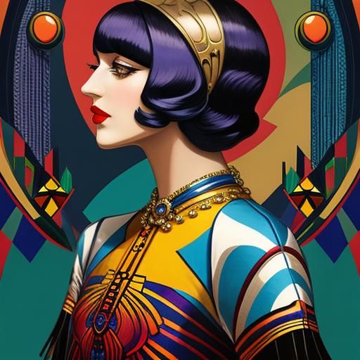 1920s Art Deco Fashion Abstract Art