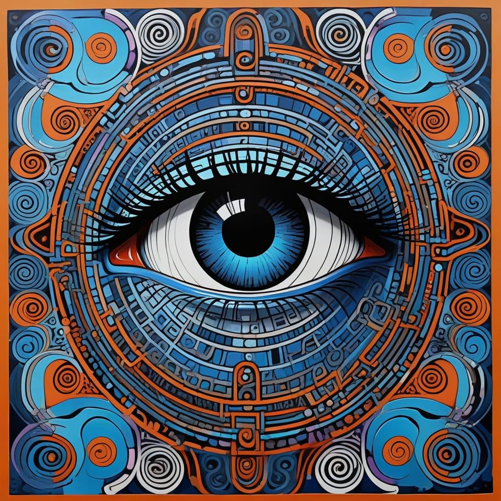 Vibrant Labyrinthine Eyes Radiate Joy