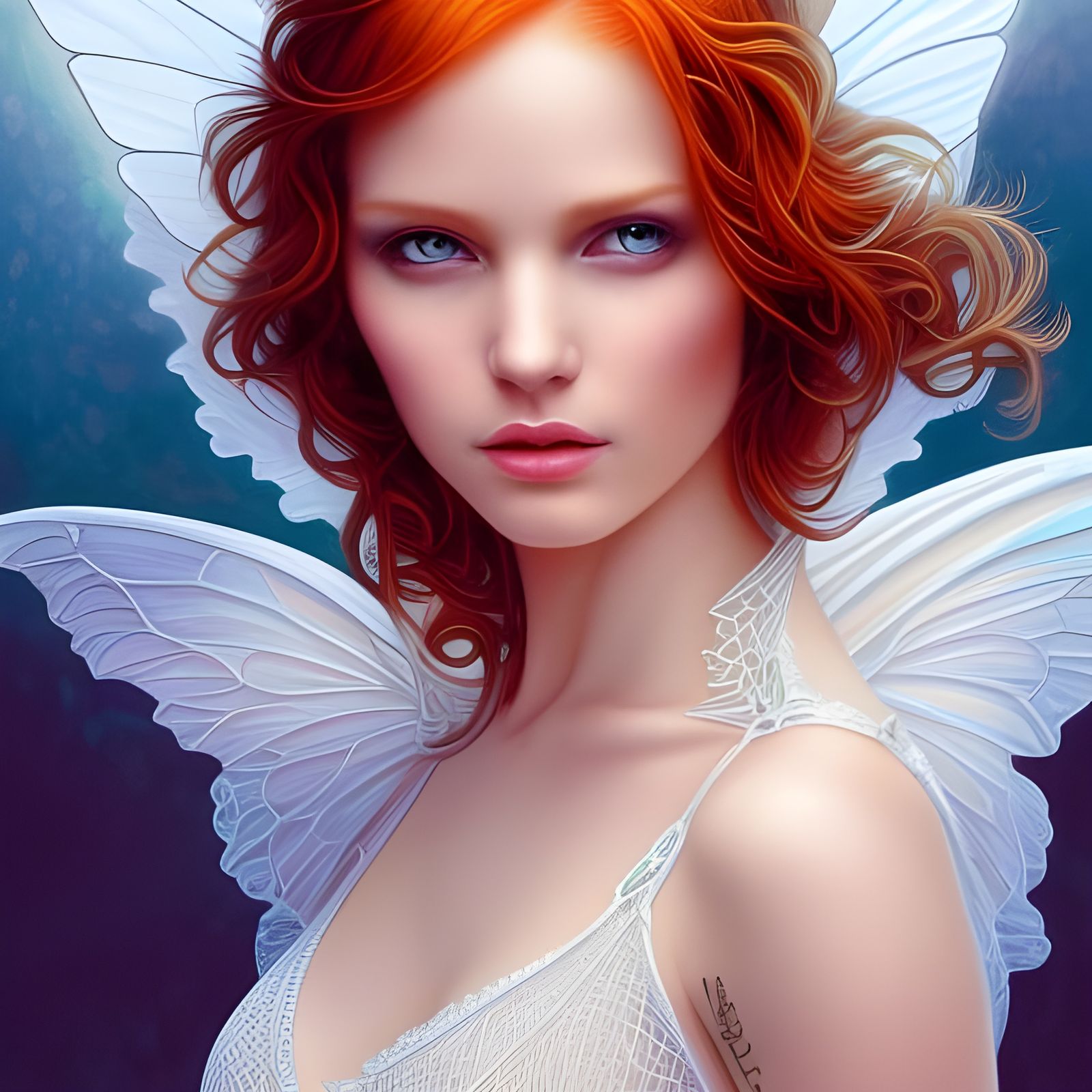 Beautiful Fairy with Crystal Wings in Comic Art Style