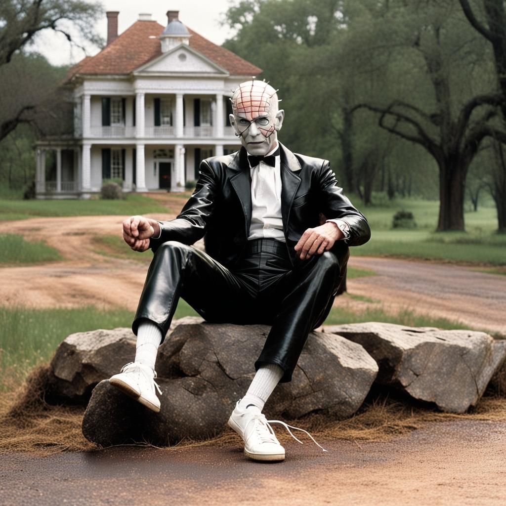 Pinhead as Forrest Gump in Hellraiser, Hyperrealistic