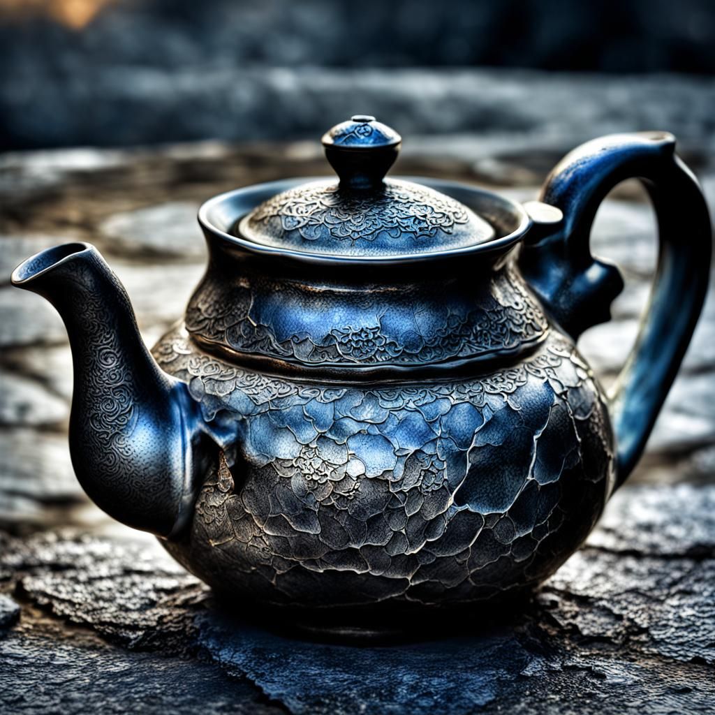 Hyperrealistic Teapot with Crack Detail