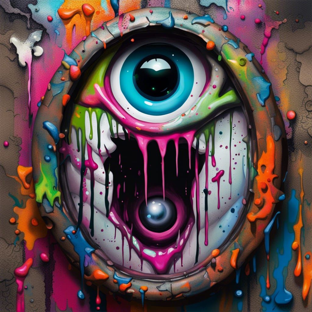 Spooky Horror Man in Graffiti Street Art