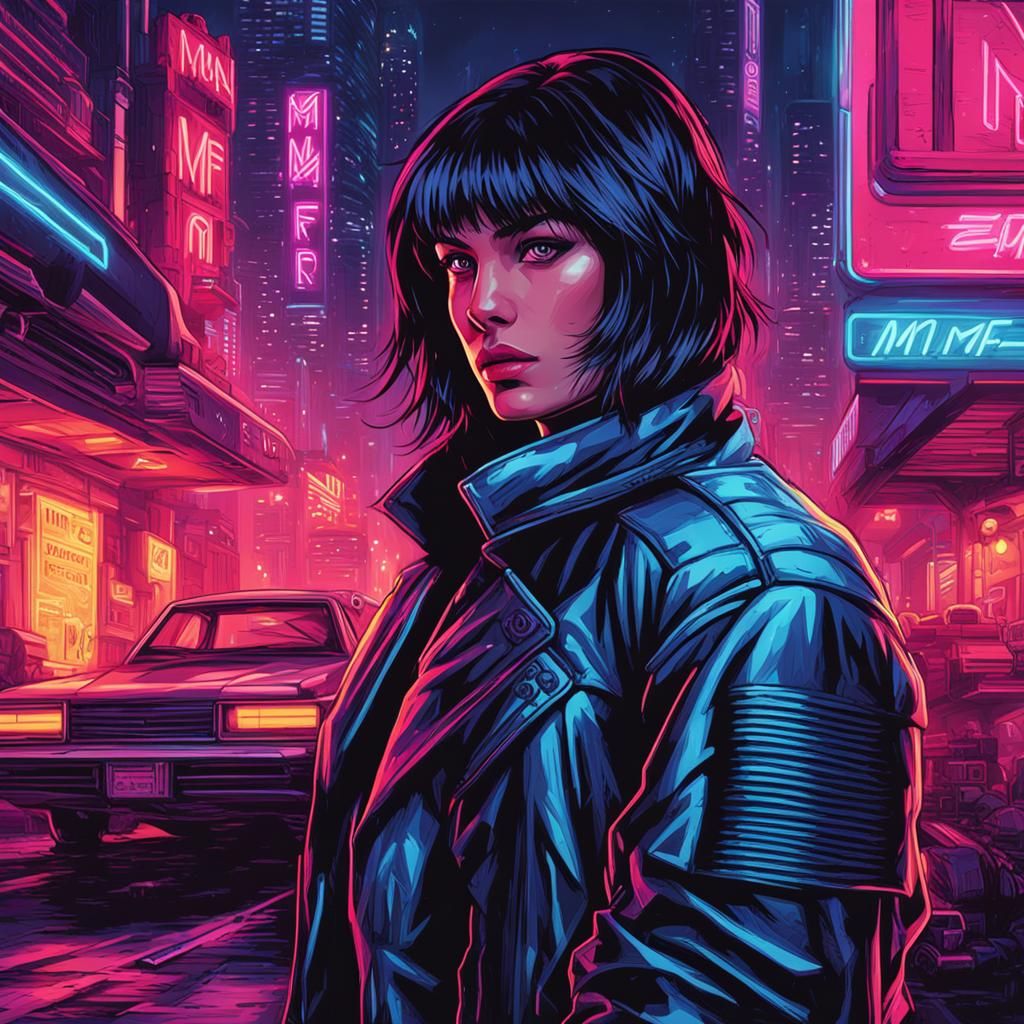 MMF Sign in Cyberpunk Neon Retro Style