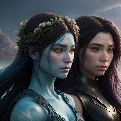 Oceanic Fantasy: Seaweed Bikinis in Digital Art Style