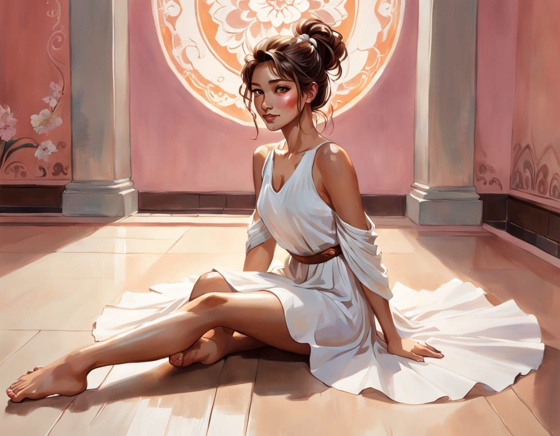 Confident Indian Woman Relaxing by a Pool