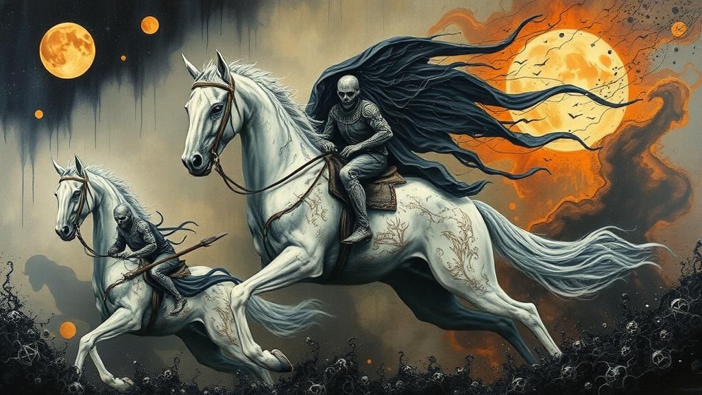 Pale Horse Rider in Dystopian Surrealism