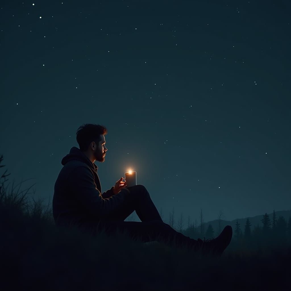 Man in the Dark, Contemplating the Starry Sky