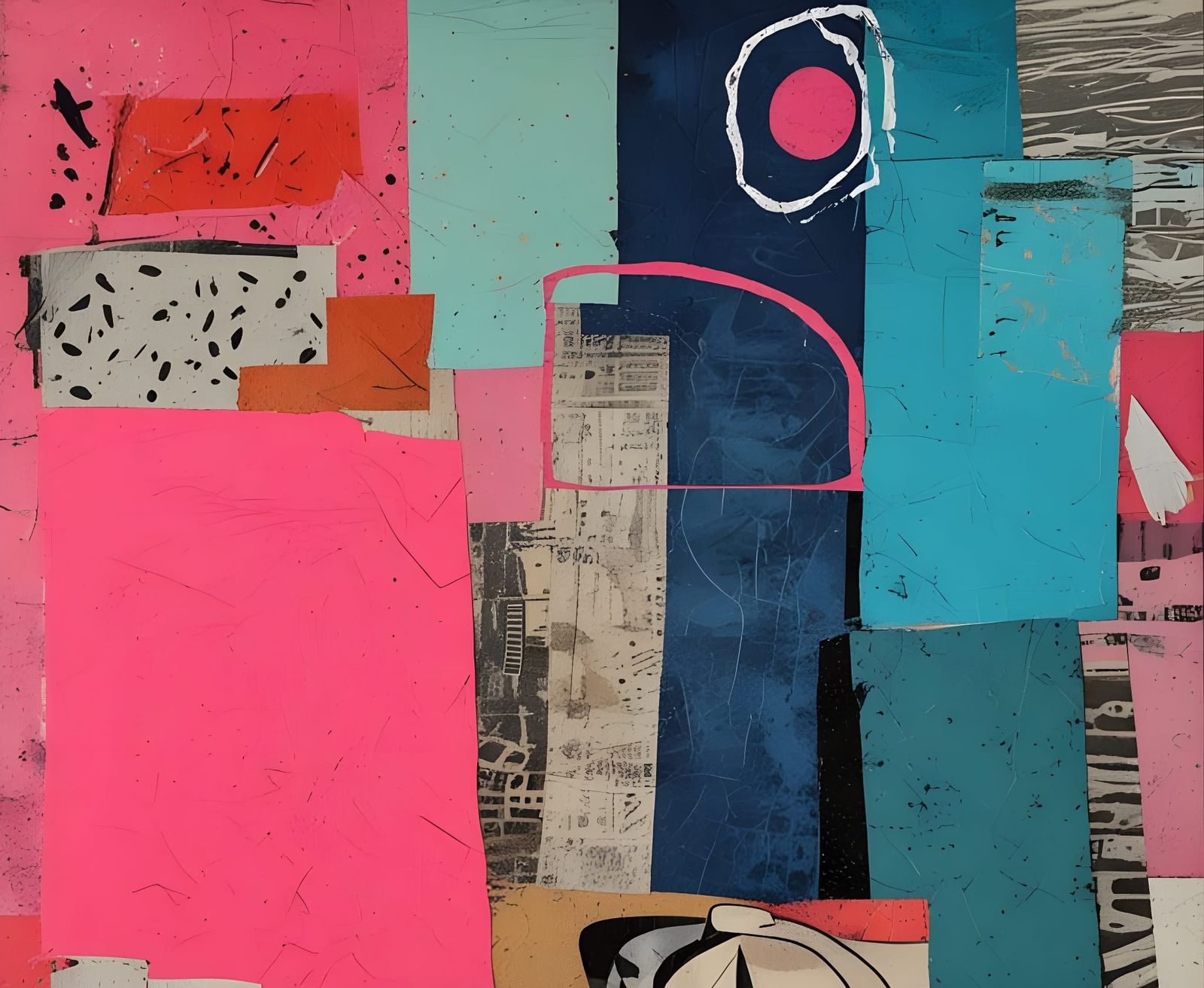 Vibrant Abstract Masterpiece with Chunky Shapes