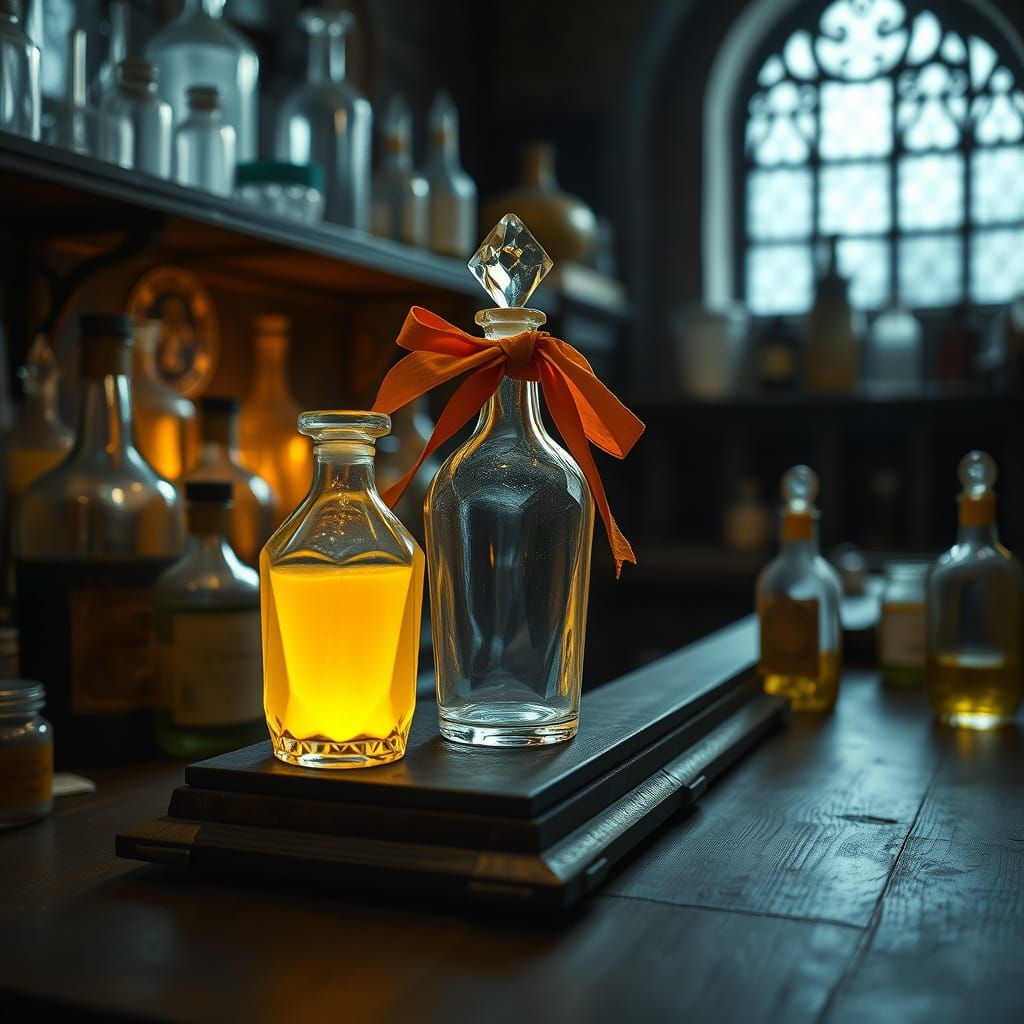 Mystical Golden Liquid in Medieval Pharmacy