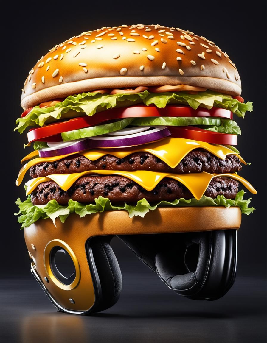 Hamburger Helmet: Quirky Fast-Food Fashion