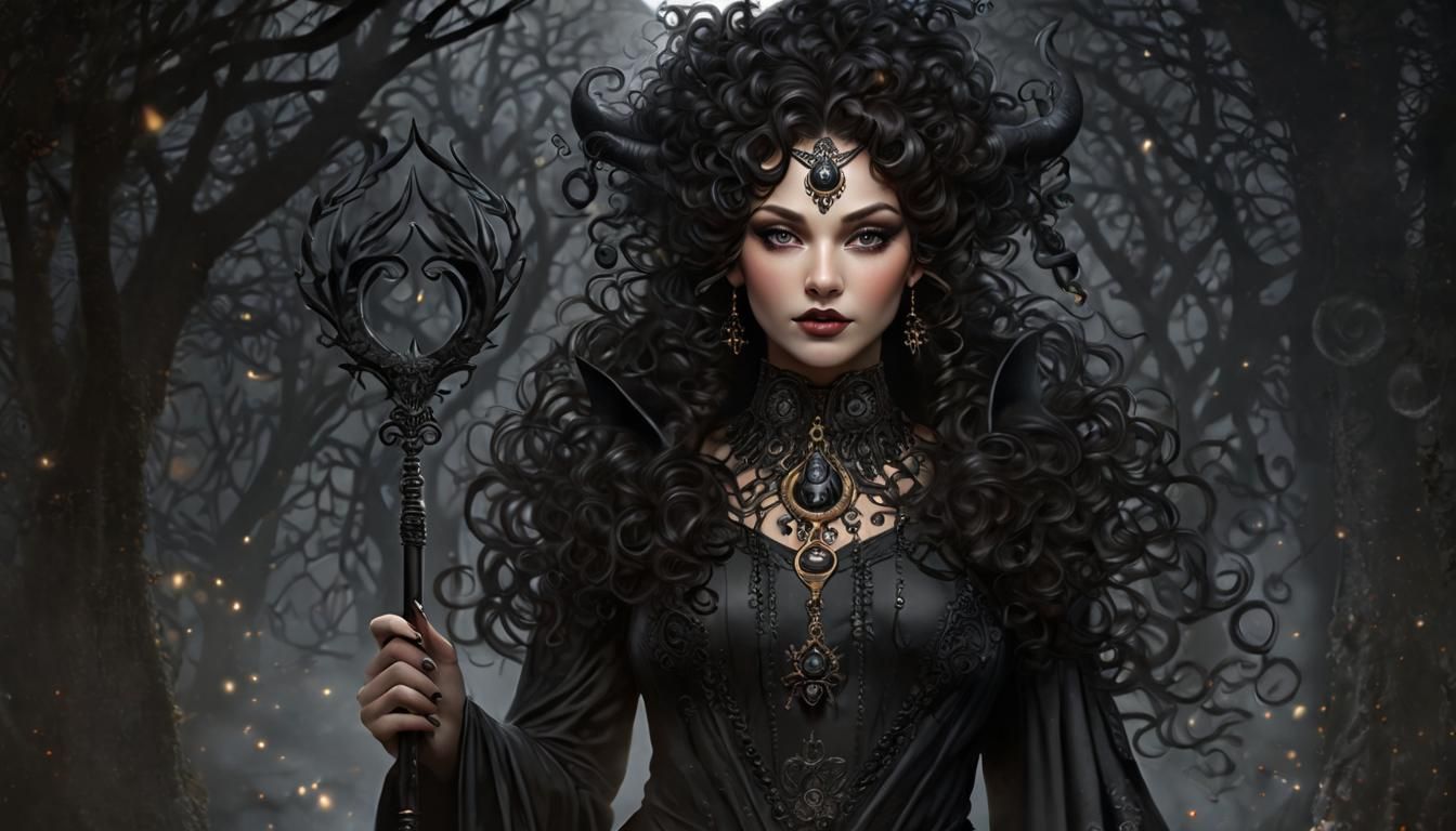 Hecate, Goddess of Magic, in Gothic Art Style