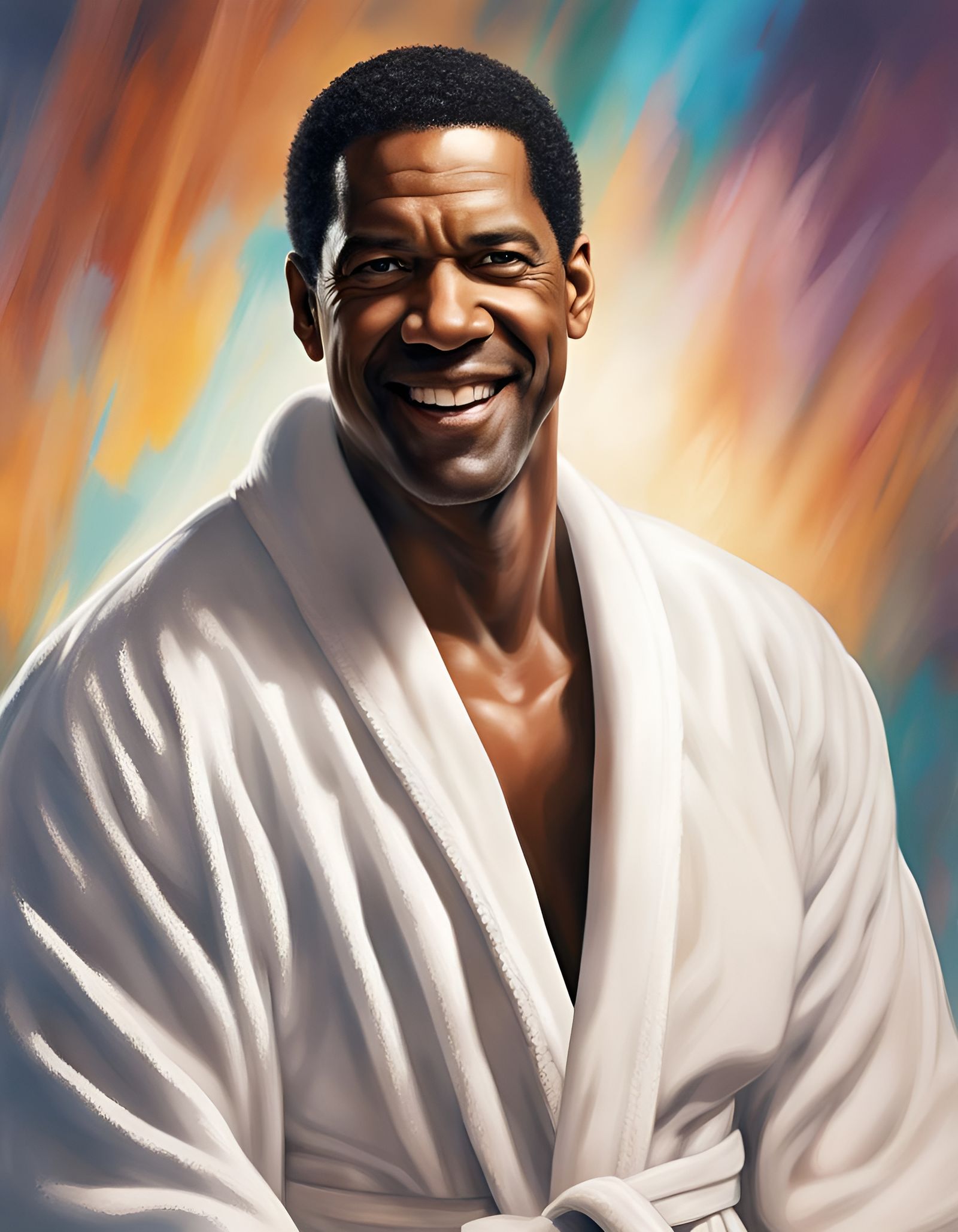 Denzel Washington as Singer in White Bathrobe