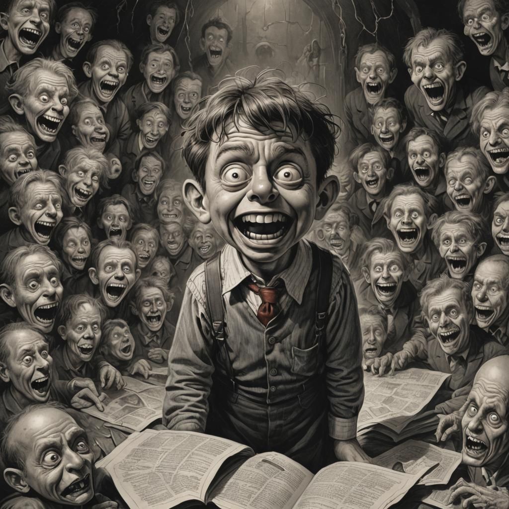 Horrific Alfred E. Neuman in Digital Horror Style
