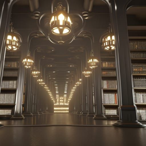 Steampunk Owl Statue in Grand Library