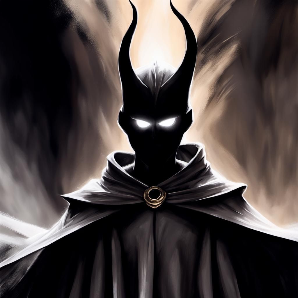 Detailed Charcoal Drawing of Smiling Man in Cloak