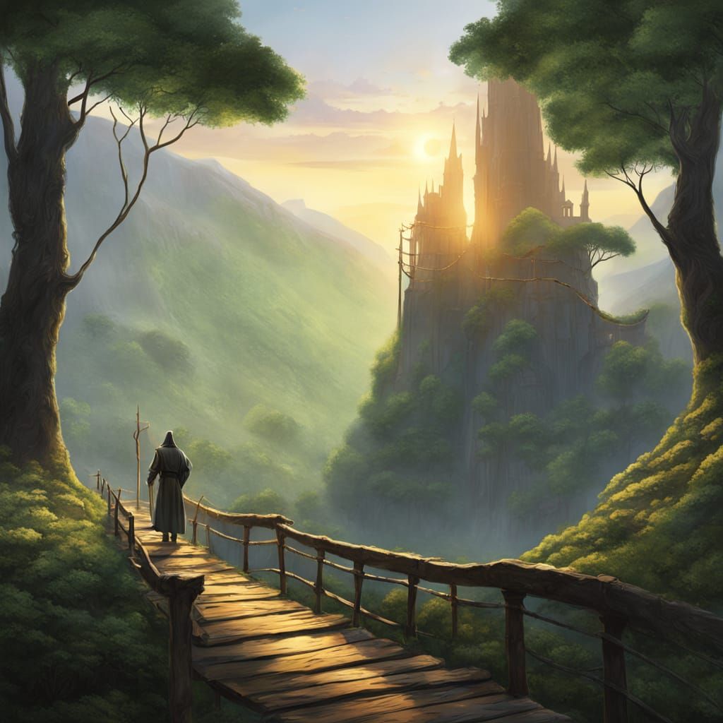 Jedi Temple Over Rope Bridge: Concept Art