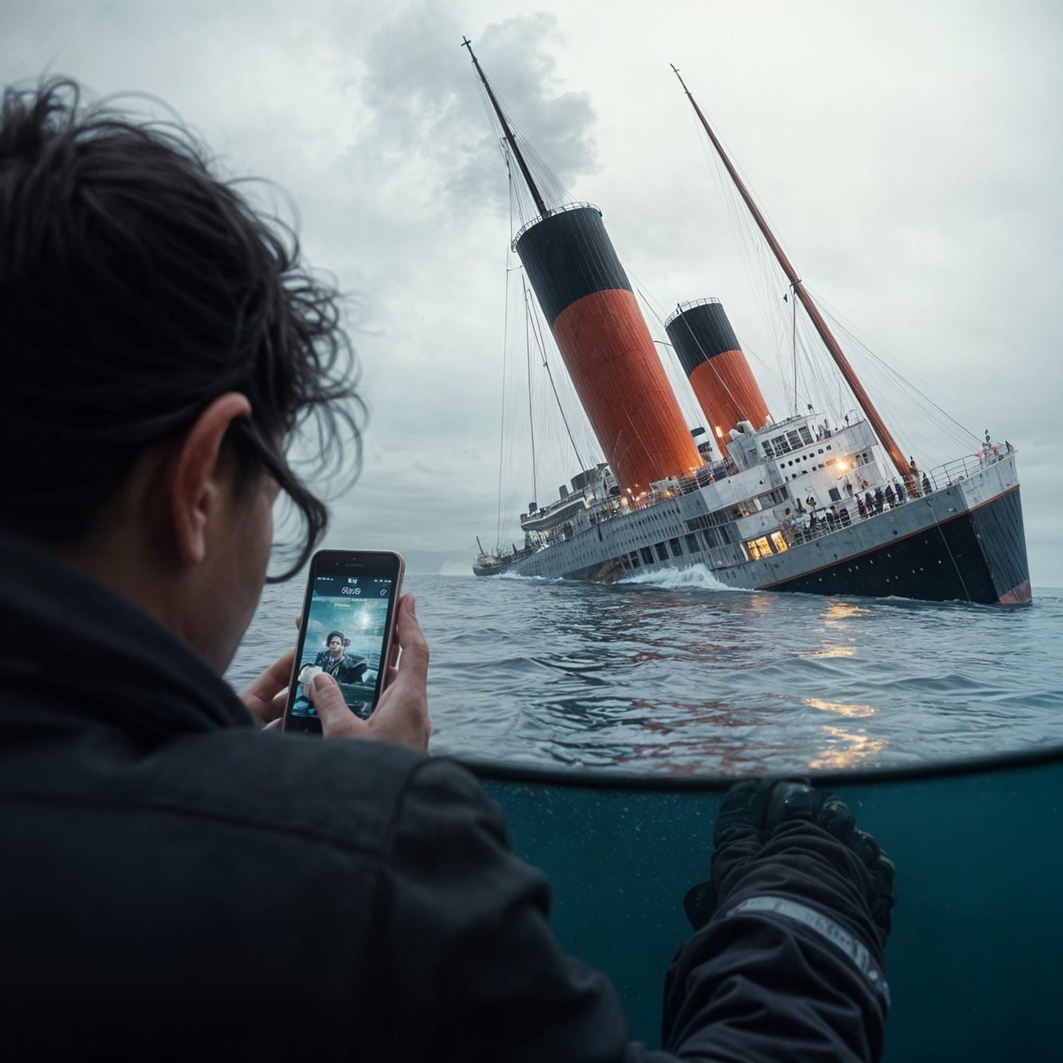 People Film Titanic Sinking With Smartphones