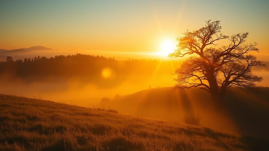Majestic Mountain Landscape at Golden Hour