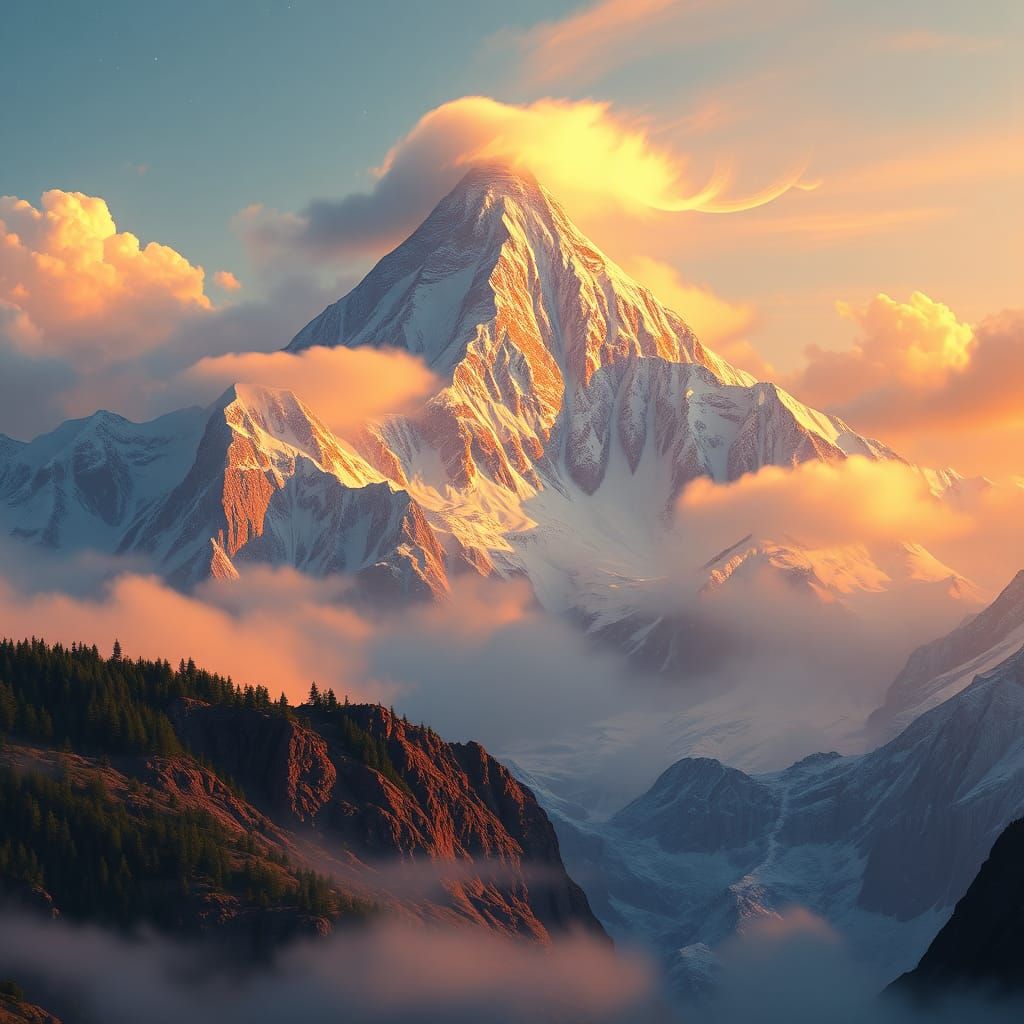 Mount Everest Sunrise in Hyper-Realistic Detail