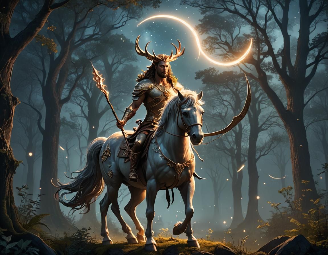 Zodiac Centaur Archer in Dreamlike Forest