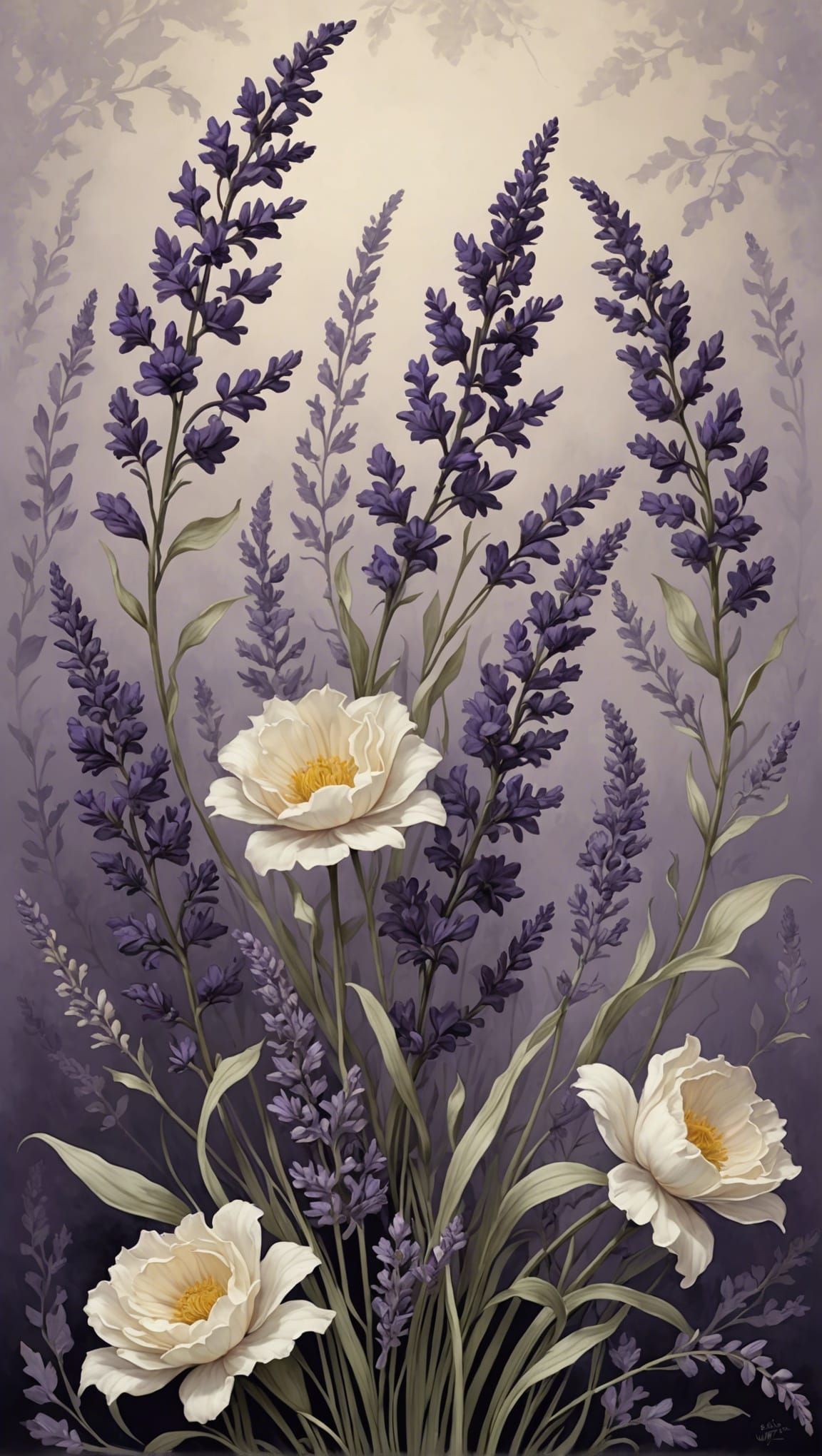 Ethereal Floral Arrangement in Somber Tones