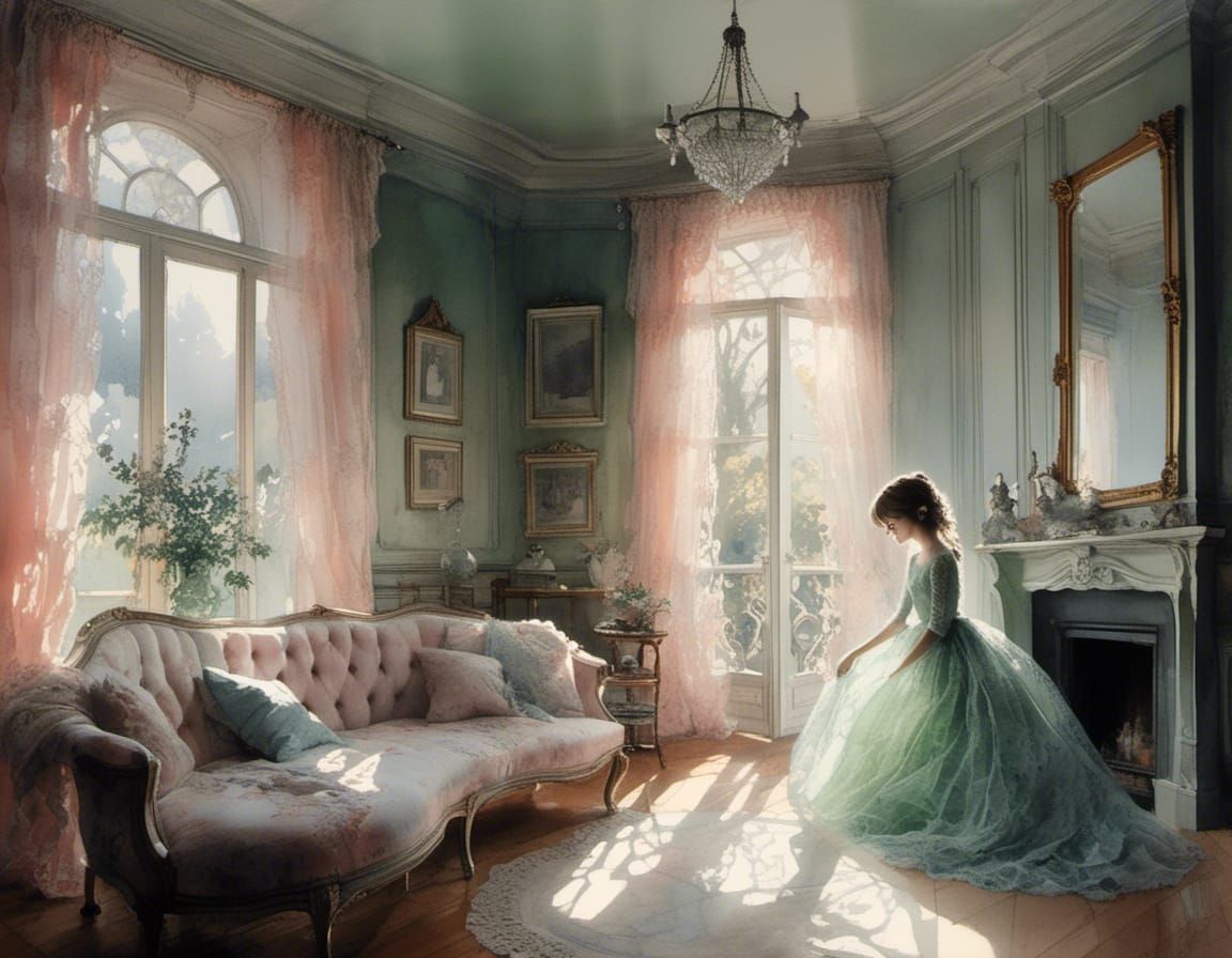 Practising her Curtsy