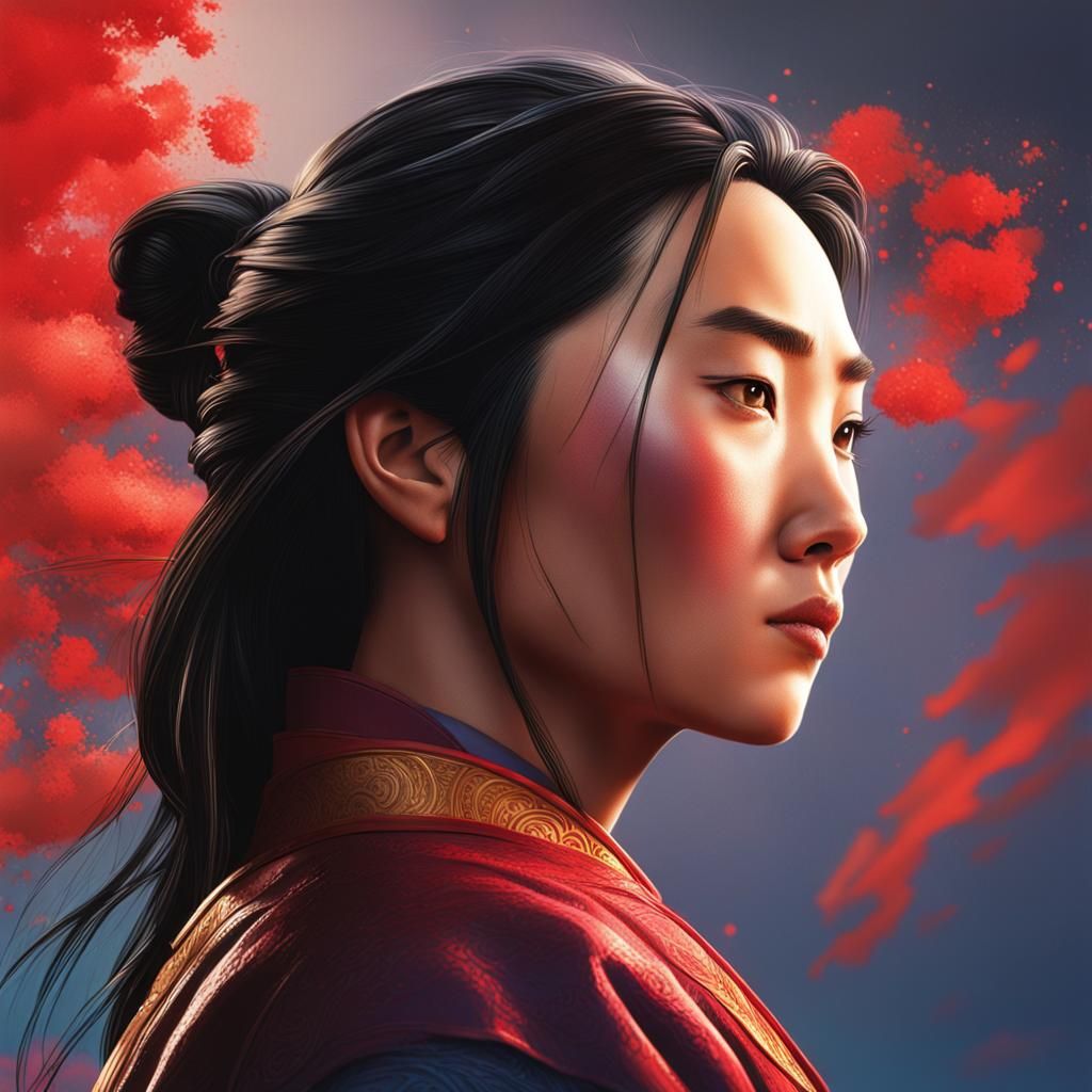 Intricately Detailed Hyperrealistic Mulan Portrait