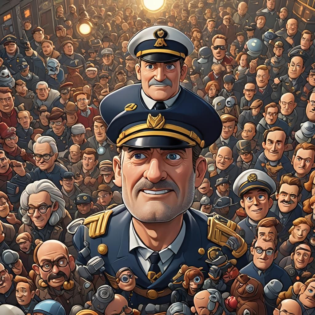 Captain Kremmen Cartoon in Volumetric Lighting