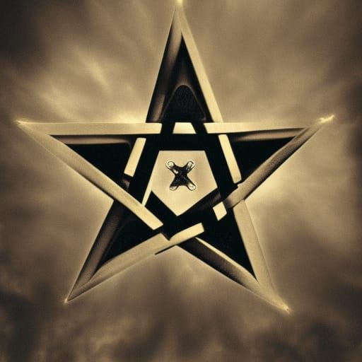 Mystical Pentacle Illuminates the Night Sky