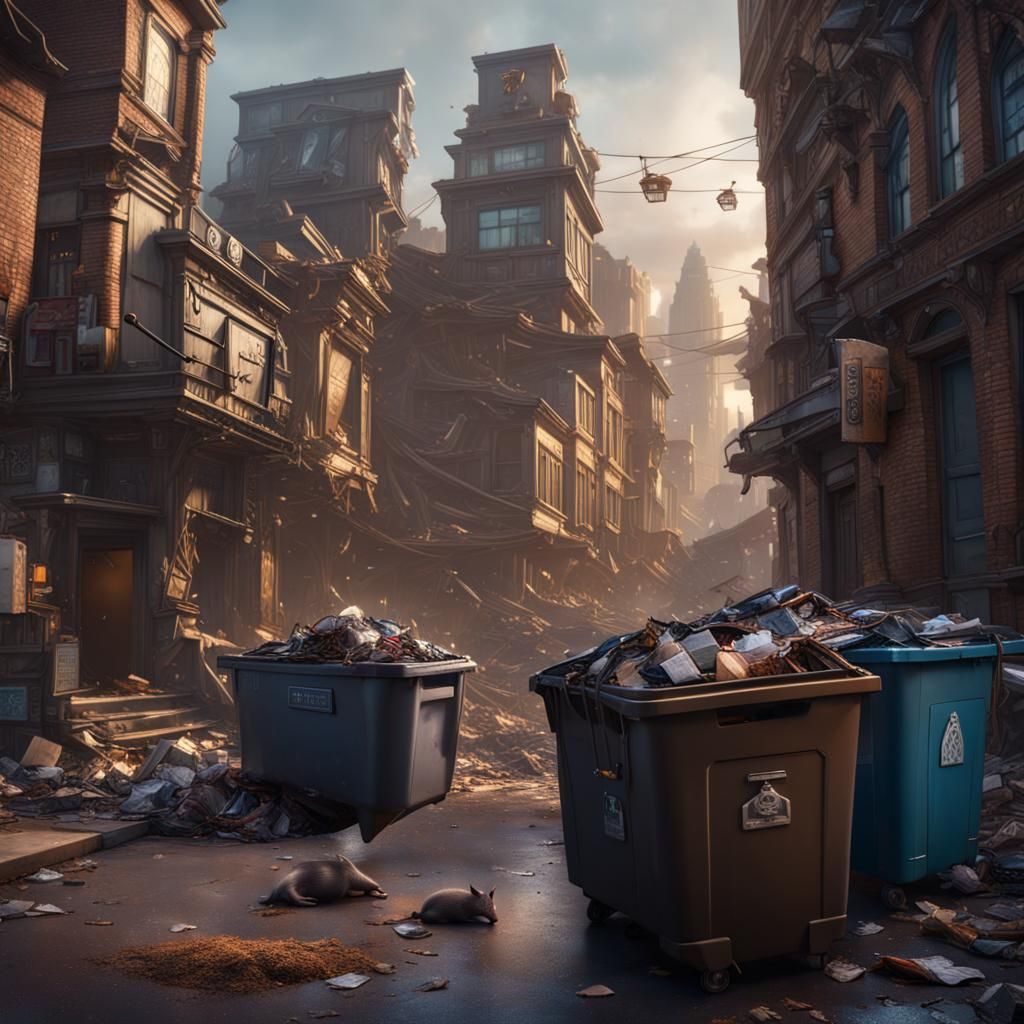 City Street Rats: Detailed Matte Painting