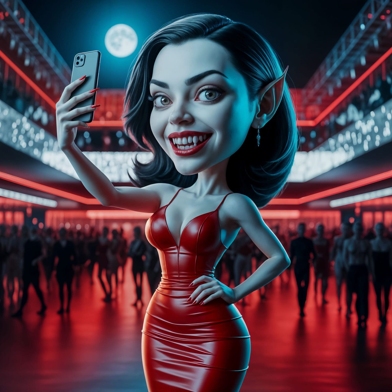 Modern Vampire in a Glamorous Dance Club Setting