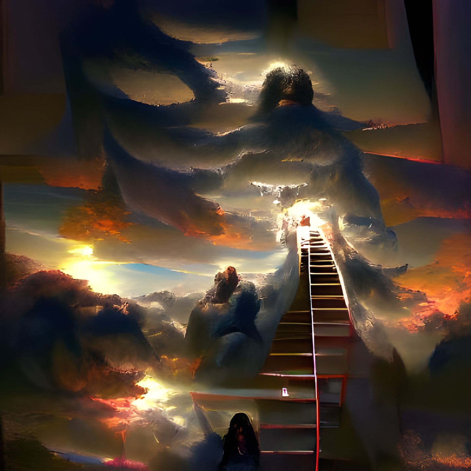 Divine Stairway to Heaven in Sunshine Beams
