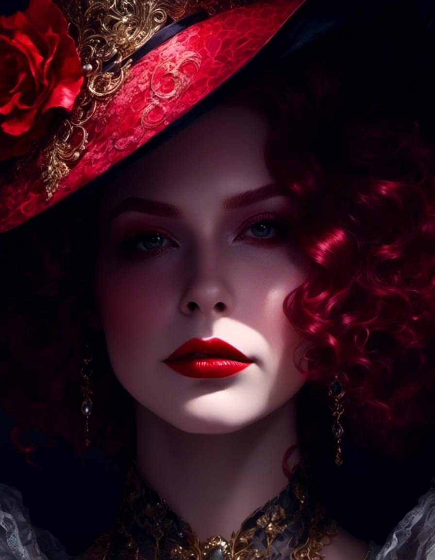 Victorian Vampire Portrait with Red Hair