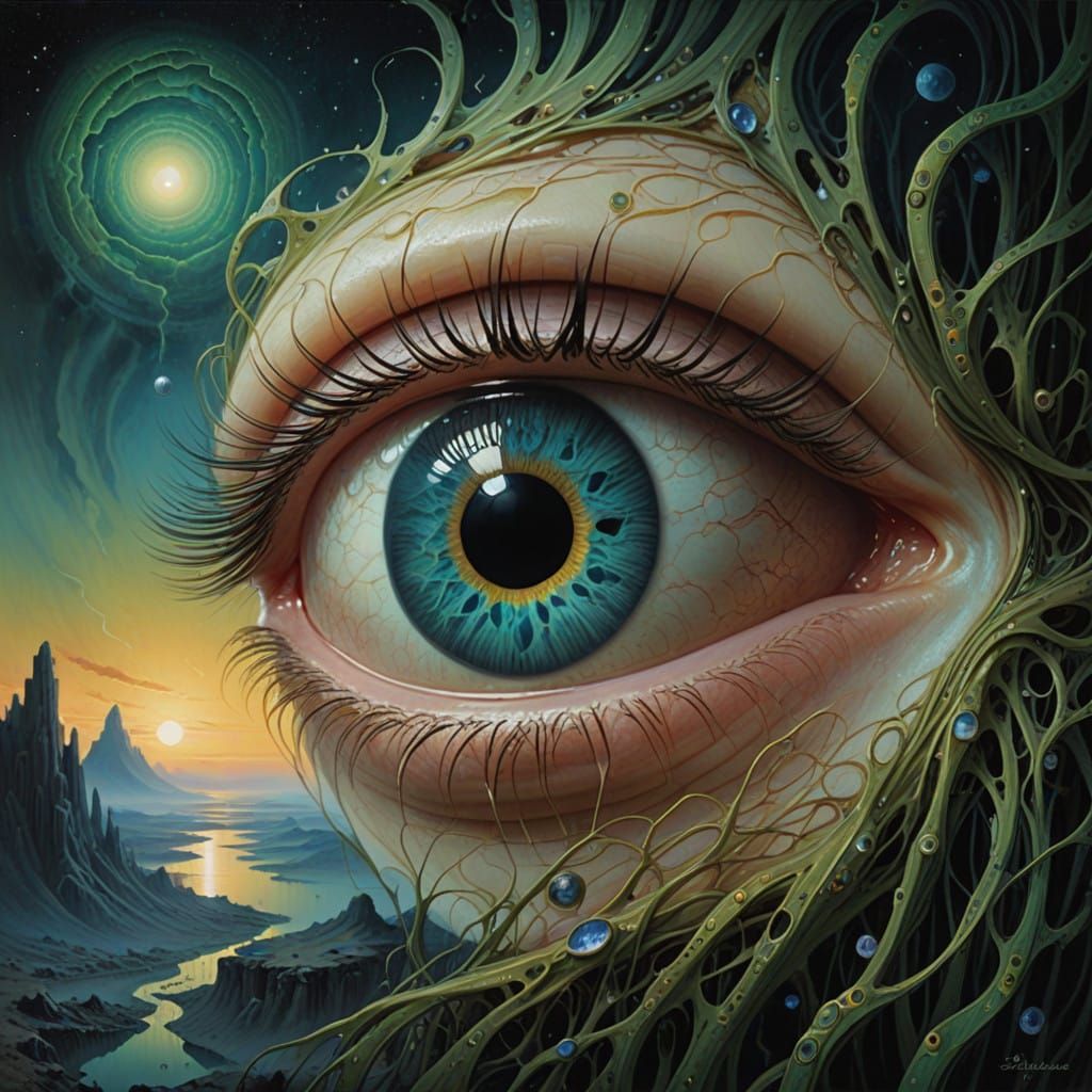 Cosmic Eye with Swirling Nebula Iris