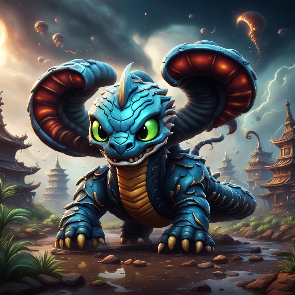 Chibi Tornado Cobra: Detailed Fantasy Art