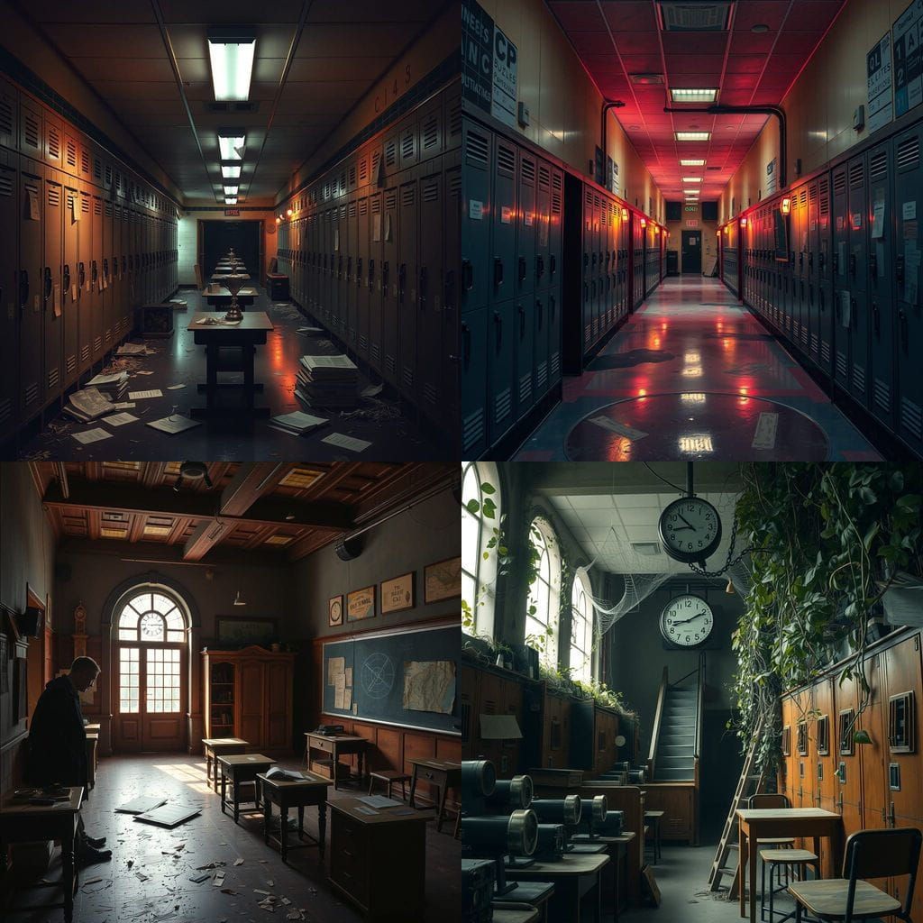 Epic Cinematic School Escape Room in a Maximalist Atmosphere