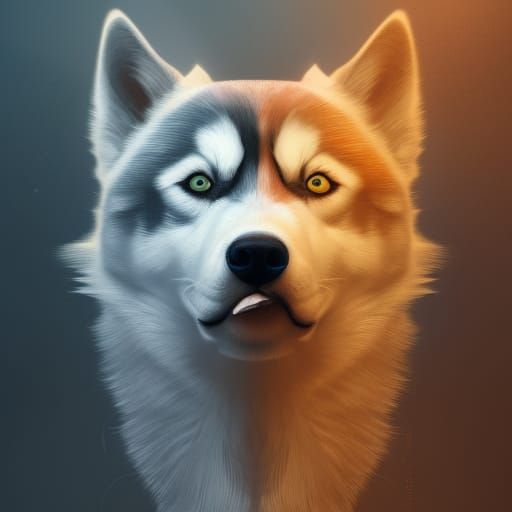 Hyperdetailed Siberian Husky Concept Art
