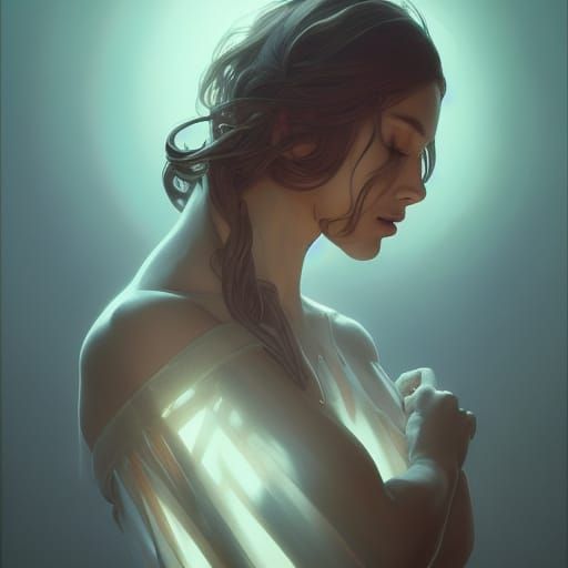 Cancer Zodiac Portrait in Art Nouveau Style