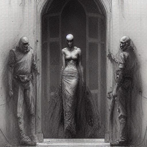 Eerie Homicide Scene in Gothic Horror Style