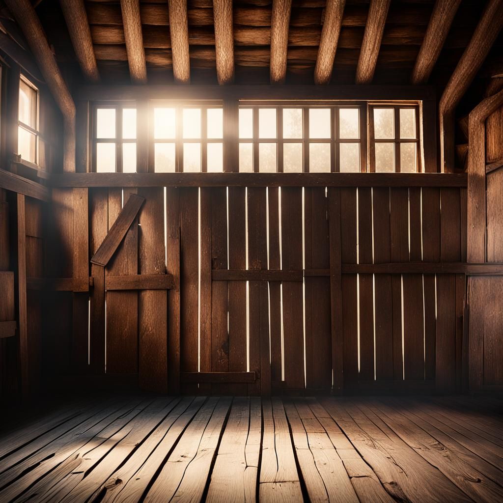 Minimalist Barn Interior Photography with Brass Plate