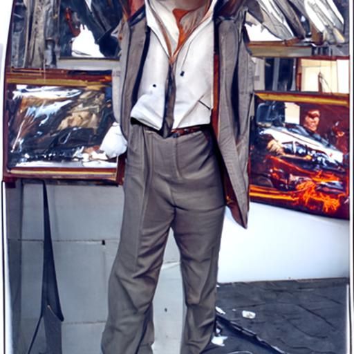 Classic Portrait of Young Man in Suit, Oil Painting