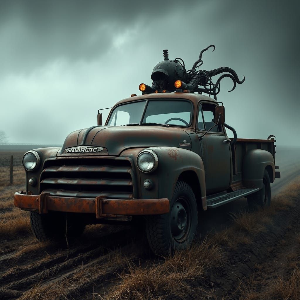 Rusty Eldritch Vessel Driven by Mysterious Force